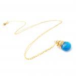 Wire Wrapped Apatite Necklace In Gold Filled