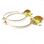 Leaf Earrings In Gold Filled With Apatite And..