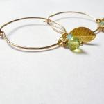 Leaf Earrings In Gold Filled With Apatite And..