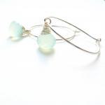 Blue Chalcedony Earrings Wire Wrapped Briolettes..