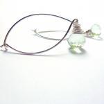 Green Amethyst Earrings - Sterling Silver With..