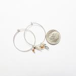 Sterling Silver Hoop Earrings With Charms And..