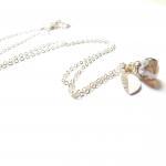 Labradorite Briolette Necklace With Leaf Charm In..
