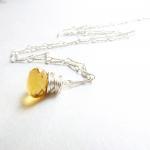 Citrine Wire Wrapped Briolette Necklace In..