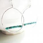 Wire Wrapped Turquoise Earrings In Sterling Silver