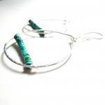 Wire Wrapped Turquoise Earrings In Sterling Silver